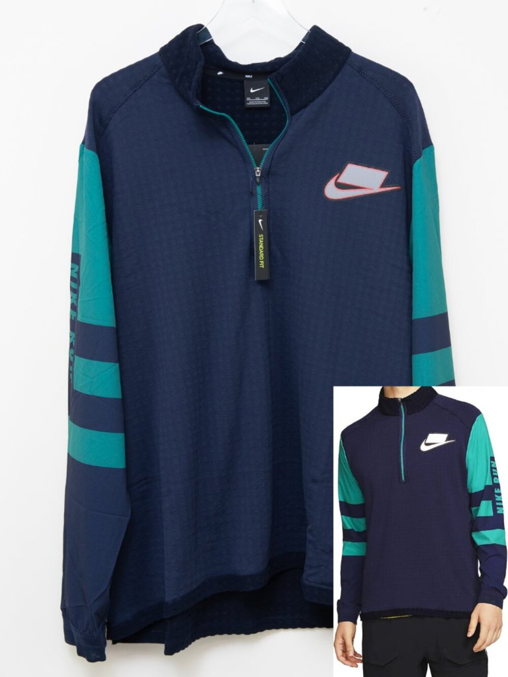 Nike Wild Run Midlayer Long Sleeve Running Top Bv5603-498 Blue Teal Size XXL New